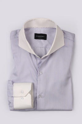 Lavender Pencil Striped Shirt - Foberry Pakistan