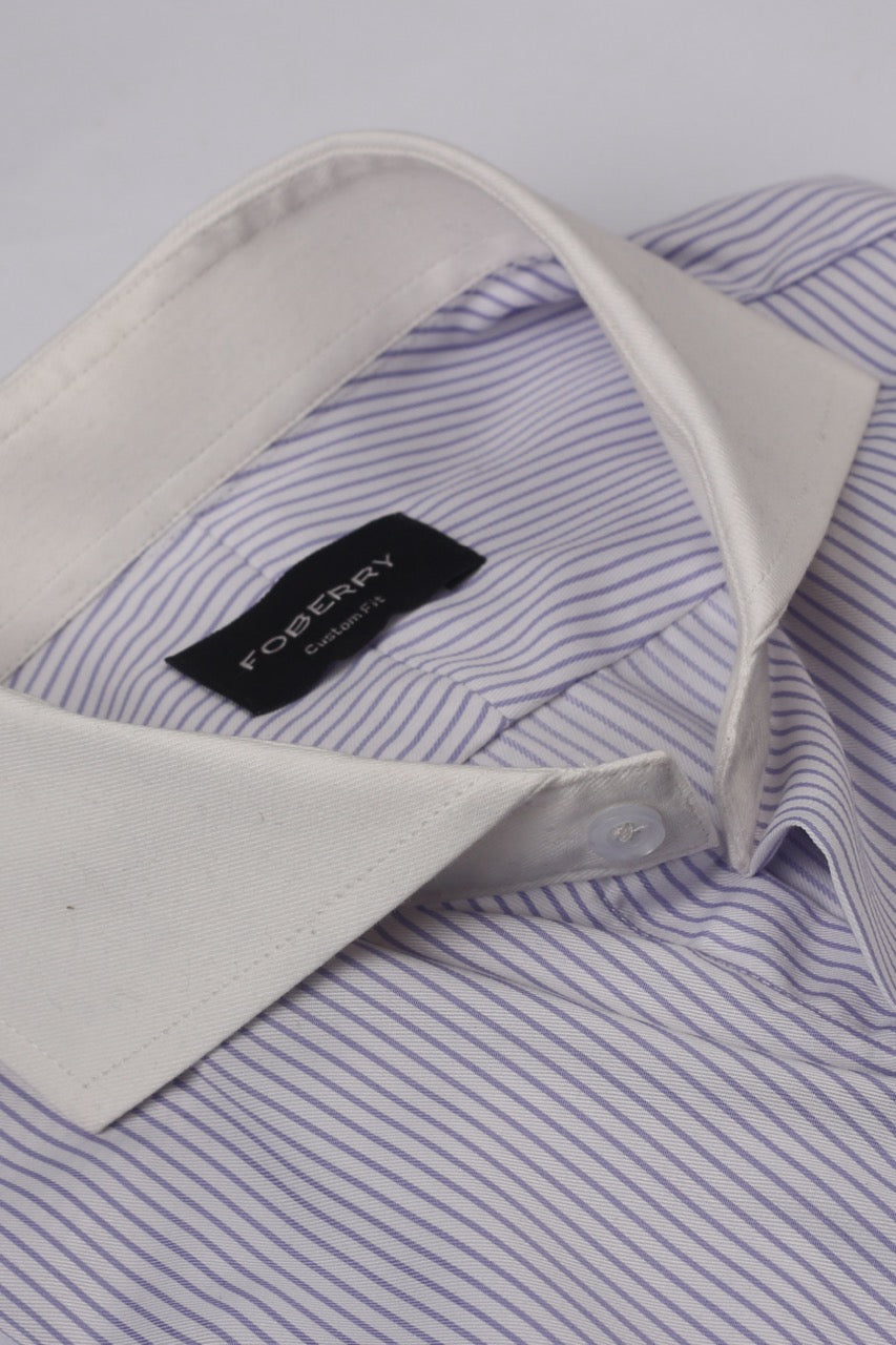 Lavender Pencil Striped Shirt - Foberry Pakistan
