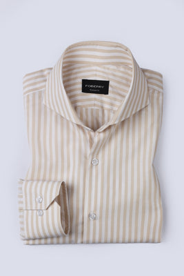Tan Candy Stripes Shirt - Foberry Pakistan