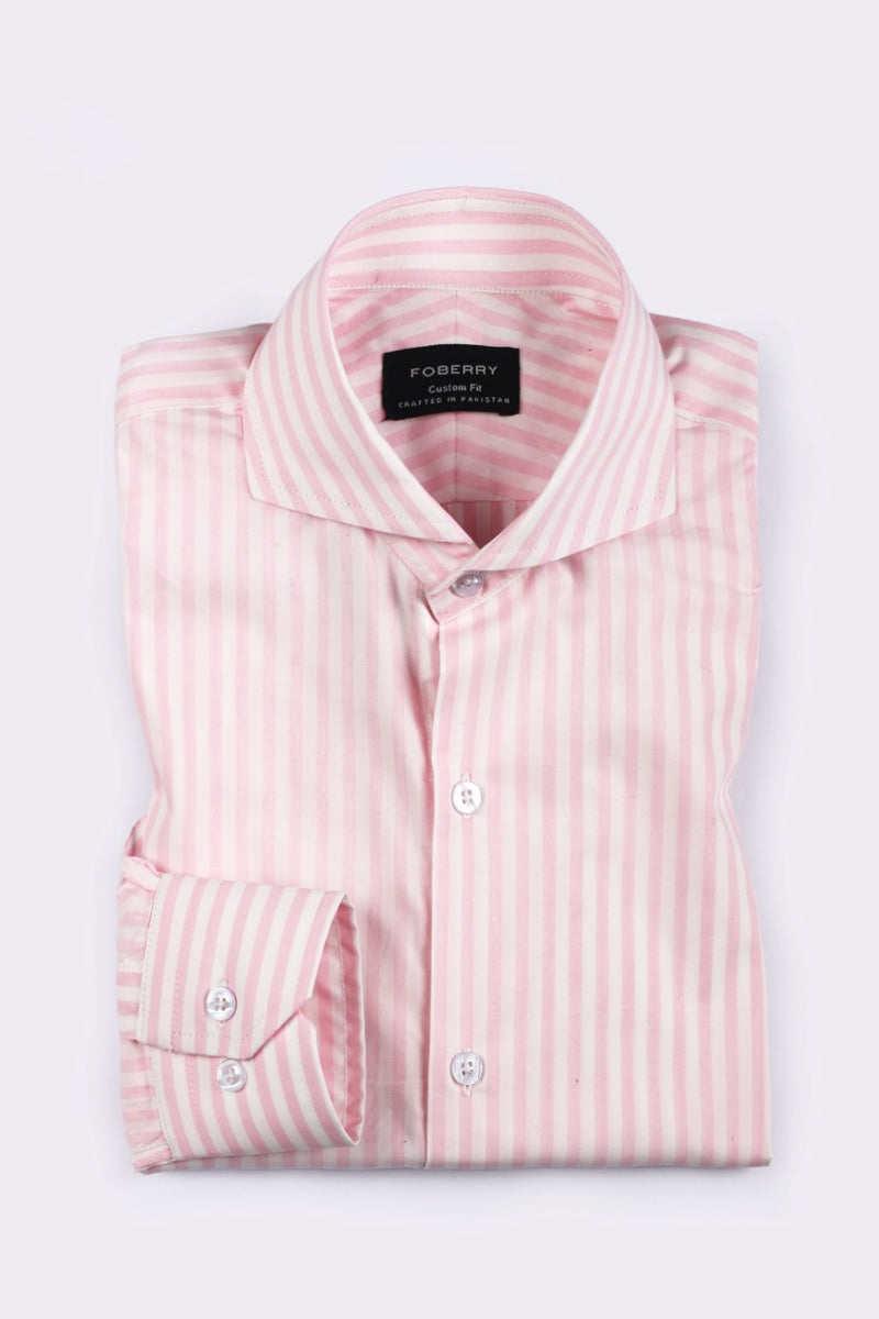 Fresh Bold Pink Striped shirt - Foberry Pakistan