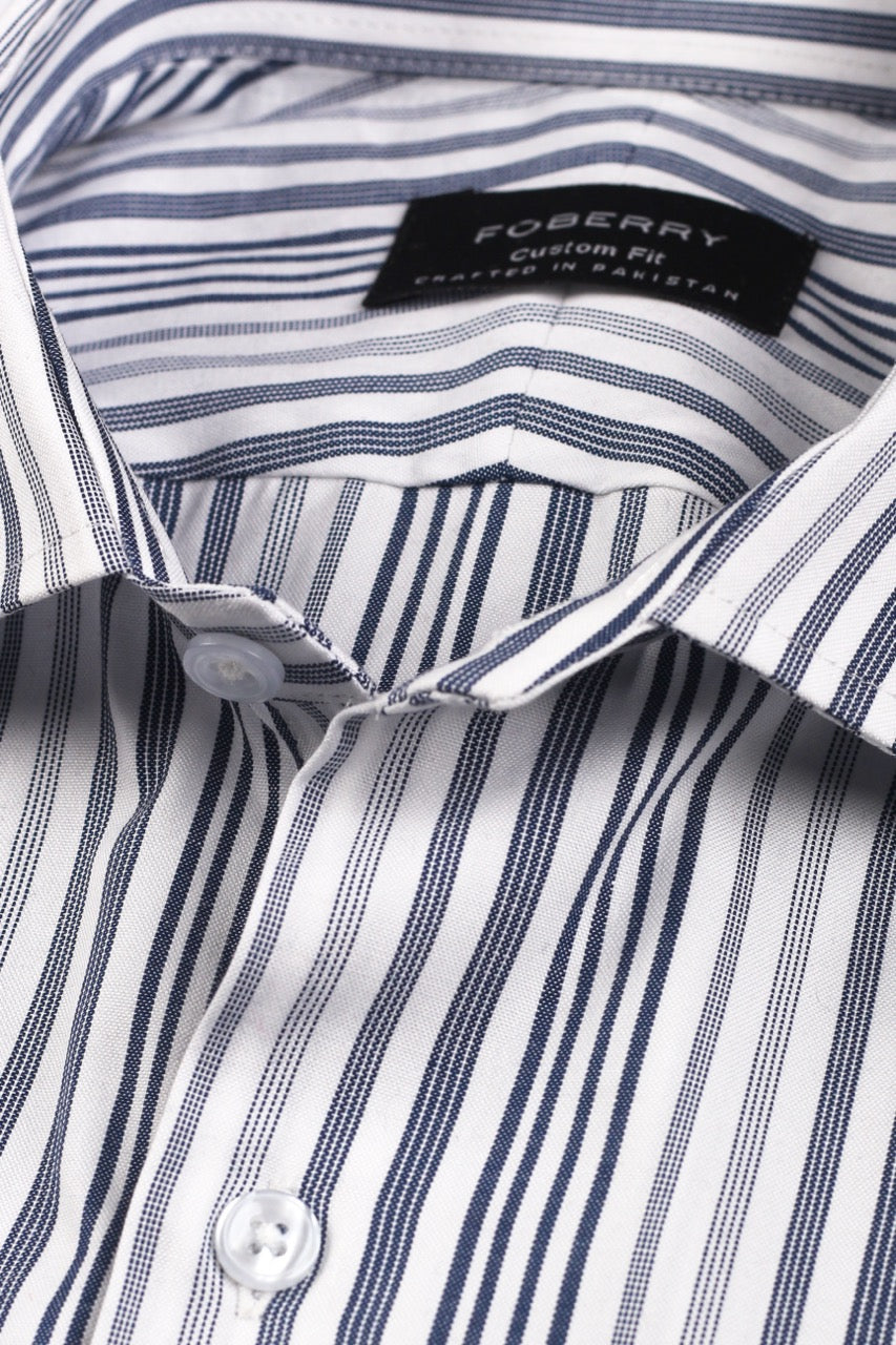 Multi Grey Stripes Shirt - Foberry Pakistan