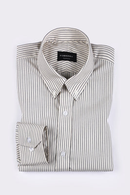 Ink Blue Chain Striped Shirt - Foberry Pakistan