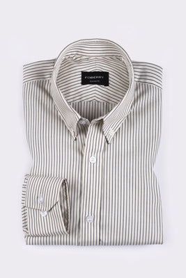 Ink Blue Chain Striped Shirt - Foberry Pakistan