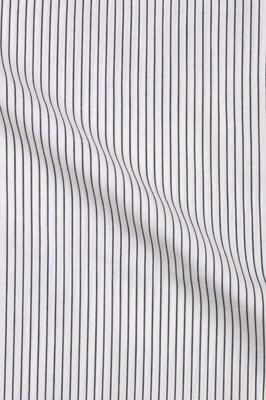 Ink Blue Chain Striped Shirt - Foberry Pakistan