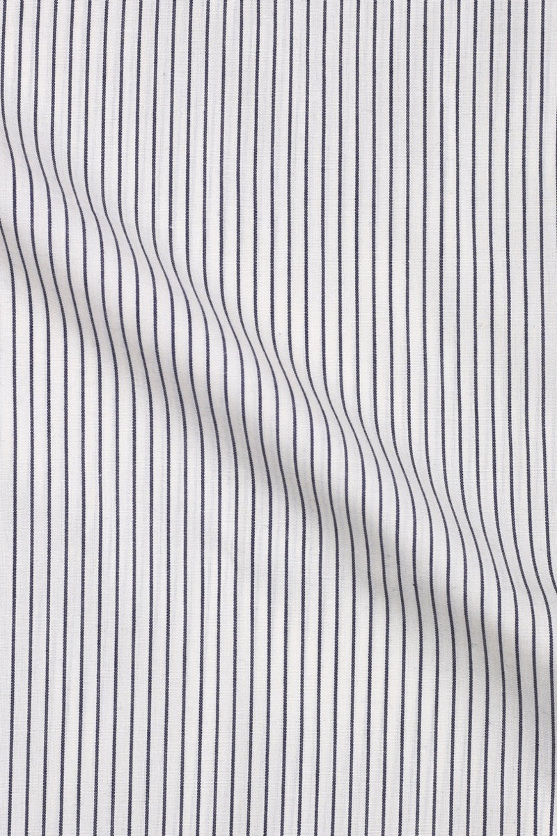Ink Blue Chain Striped Shirt - Foberry Pakistan