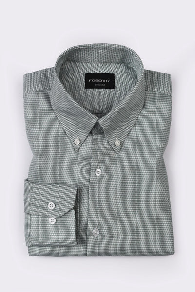 Fresh Green Weave Structured Shirt
