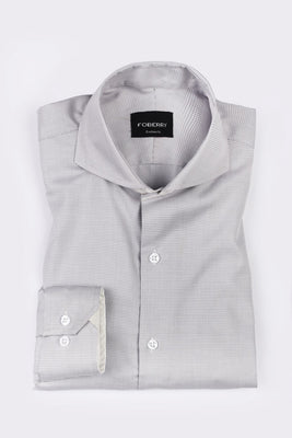 Grey Self Structured Shirt - Foberry Pakistan