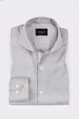 Grey Self Structured Shirt - Foberry Pakistan