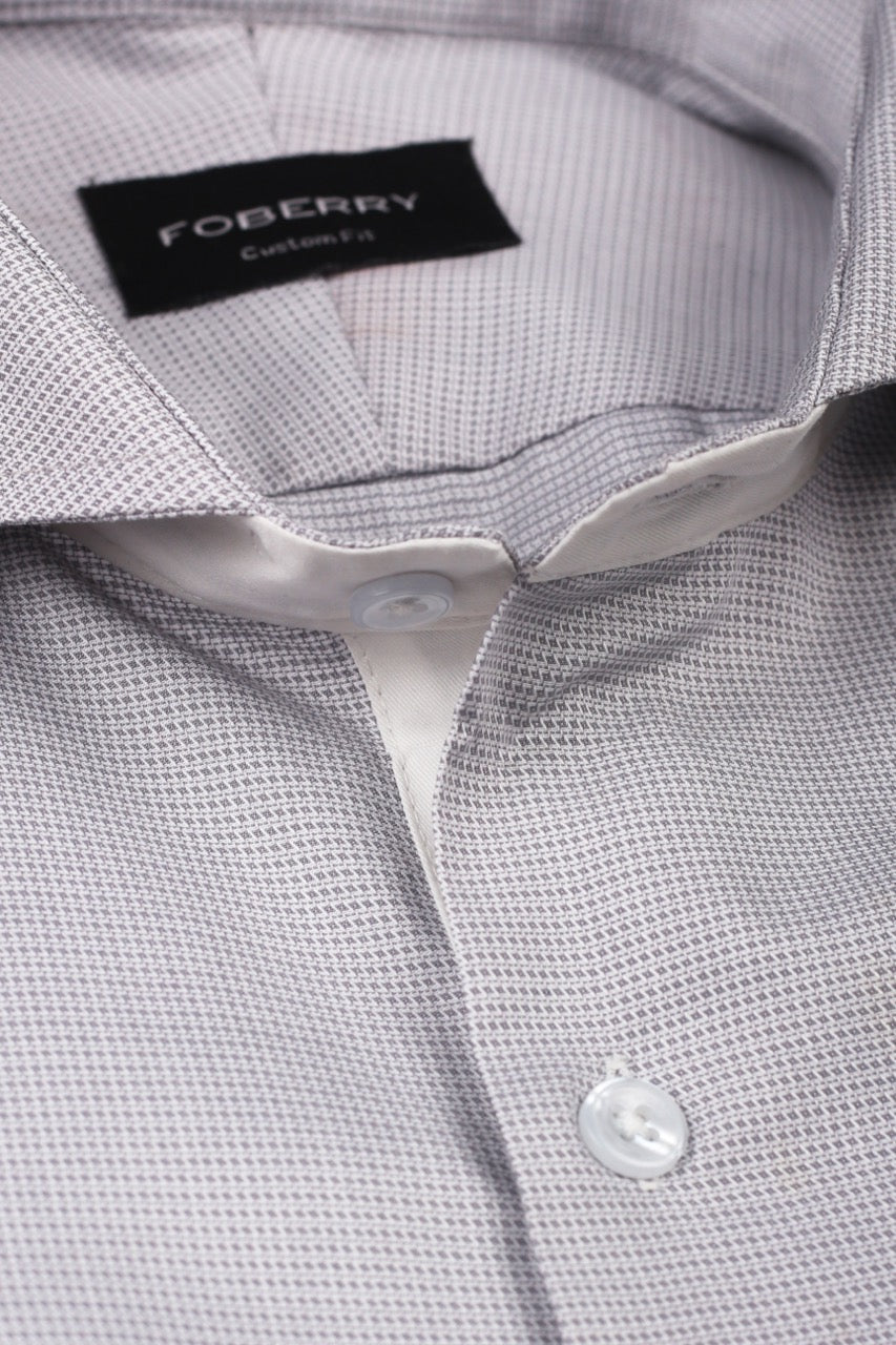 Grey Self Structured Shirt - Foberry Pakistan