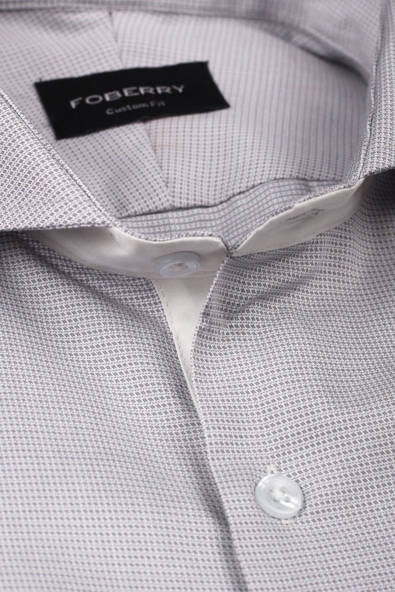 Grey Self Structured Shirt - Foberry Pakistan