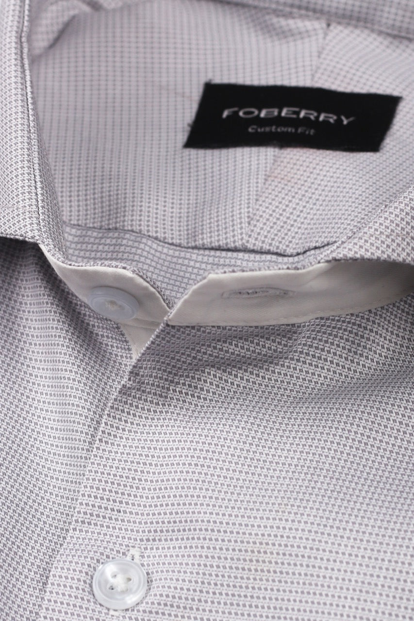Grey Self Structured Shirt - Foberry Pakistan
