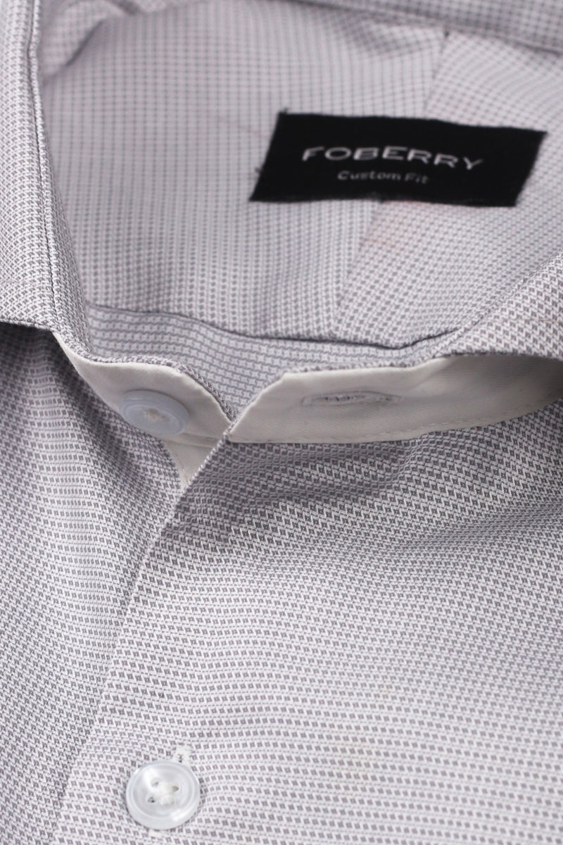 Grey Self Structured Shirt - Foberry Pakistan
