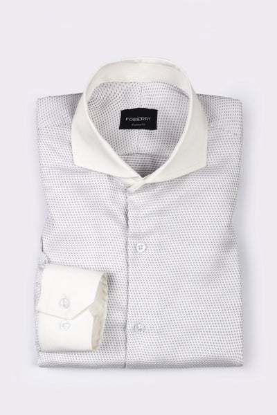 Grey White Structured Shirt