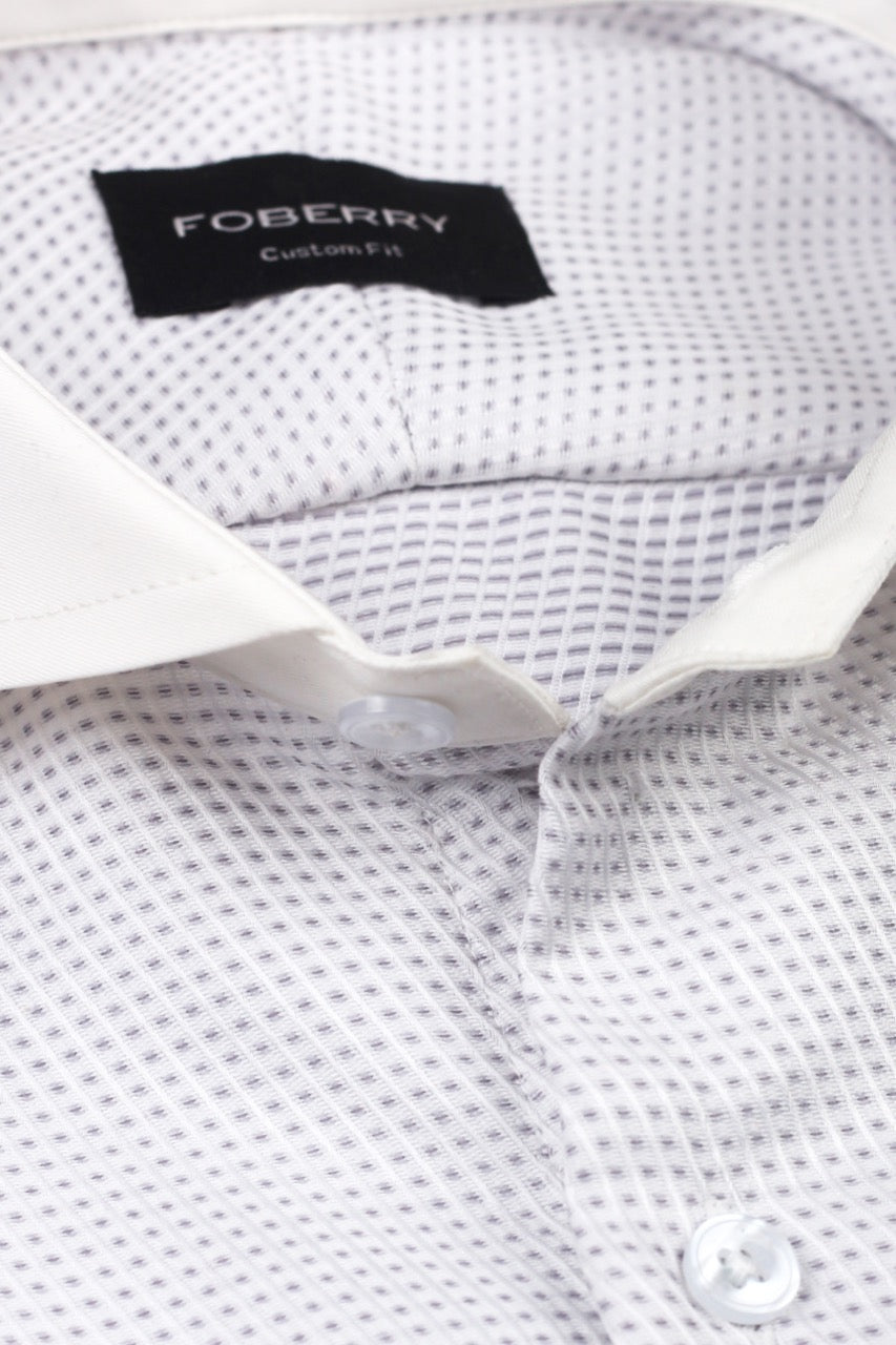 Grey White Structured Shirt - Foberry Pakistan