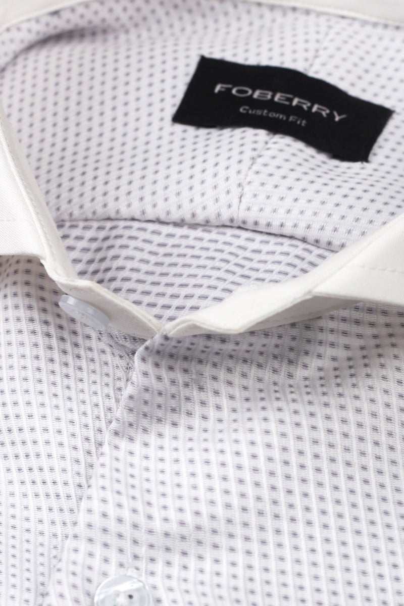 Grey White Structured Shirt - Foberry Pakistan