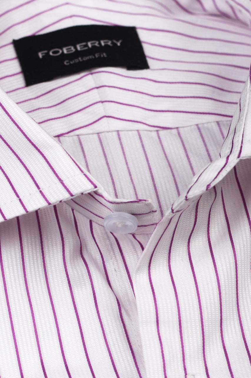 Magenta Pin Stripes Shirt - Foberry Pakistan