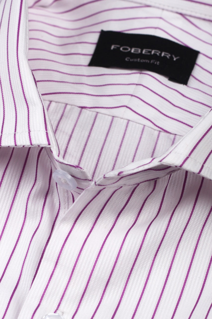 Magenta Pin Stripes Shirt - Foberry Pakistan