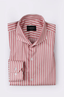 Pale Red Awning Striped Shirt - Foberry Pakistan