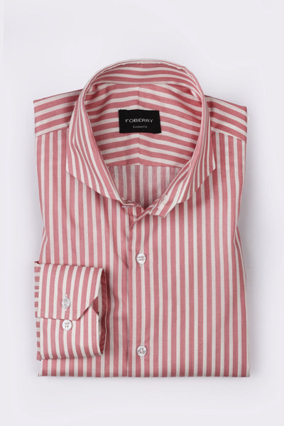 Pale Red Awning Striped Shirt