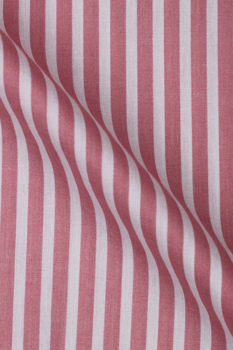 Pale Red Awning Striped Shirt - Foberry Pakistan