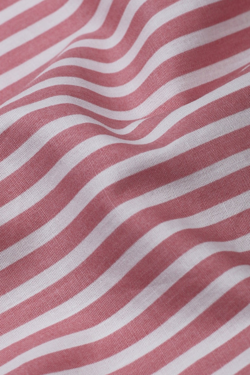 Pale Red Awning Striped Shirt - Foberry Pakistan