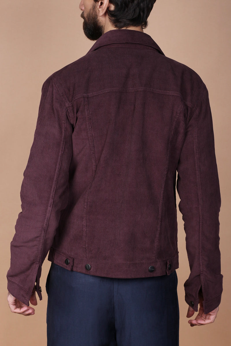 Dark Plum Corduroy Jacket - Foberry Pakistan