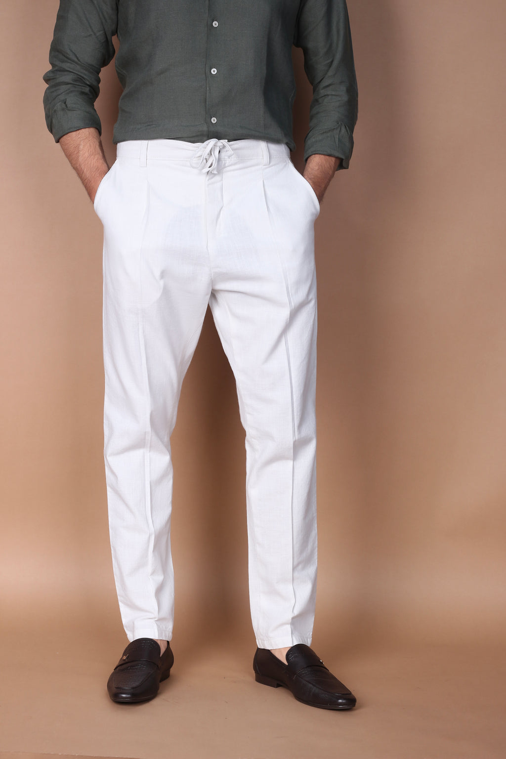 White Linen Trouser - Foberry Pakistan