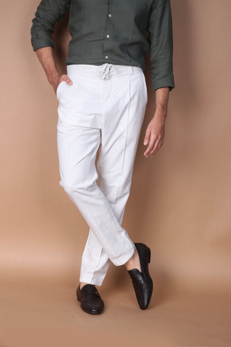 White Linen Trouser - Foberry Pakistan
