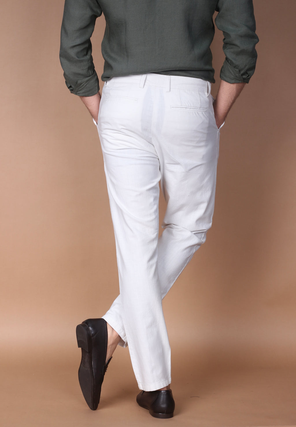White Linen Trouser - Foberry Pakistan