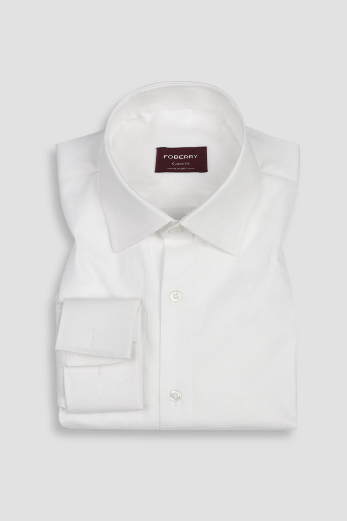 White Egyptian Jacquard Structured Shirt