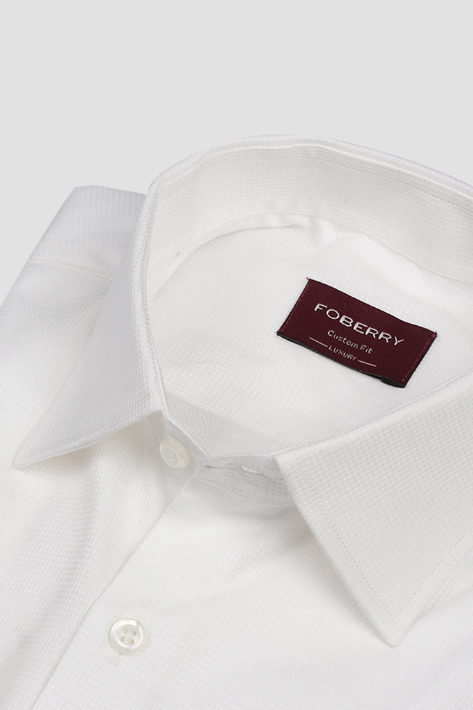 White Egyptian Jacquard Structured Shirt