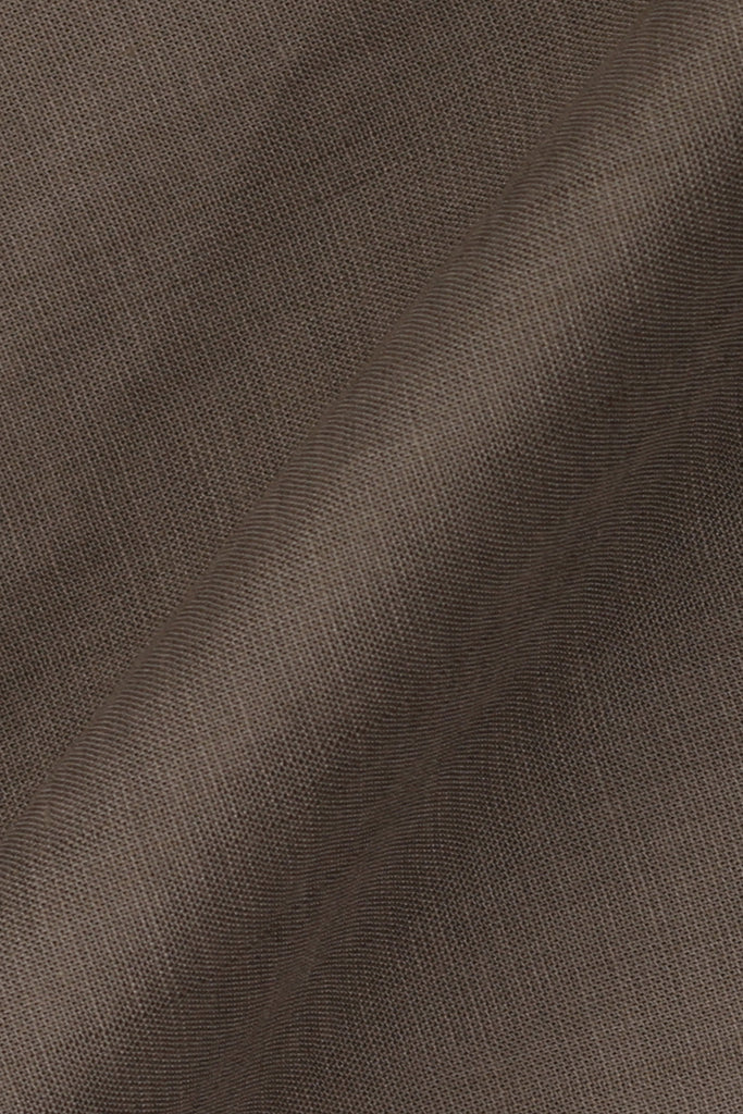 French Beige Stretchable Linen Shirt