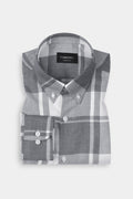 Marble Grey Plaid Winter Flannel Shirt