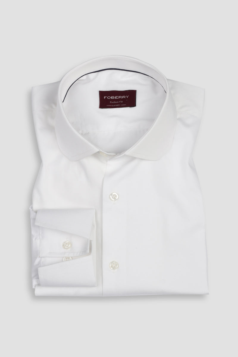 White Egyptian Poplin Shirt - Chasel Collar