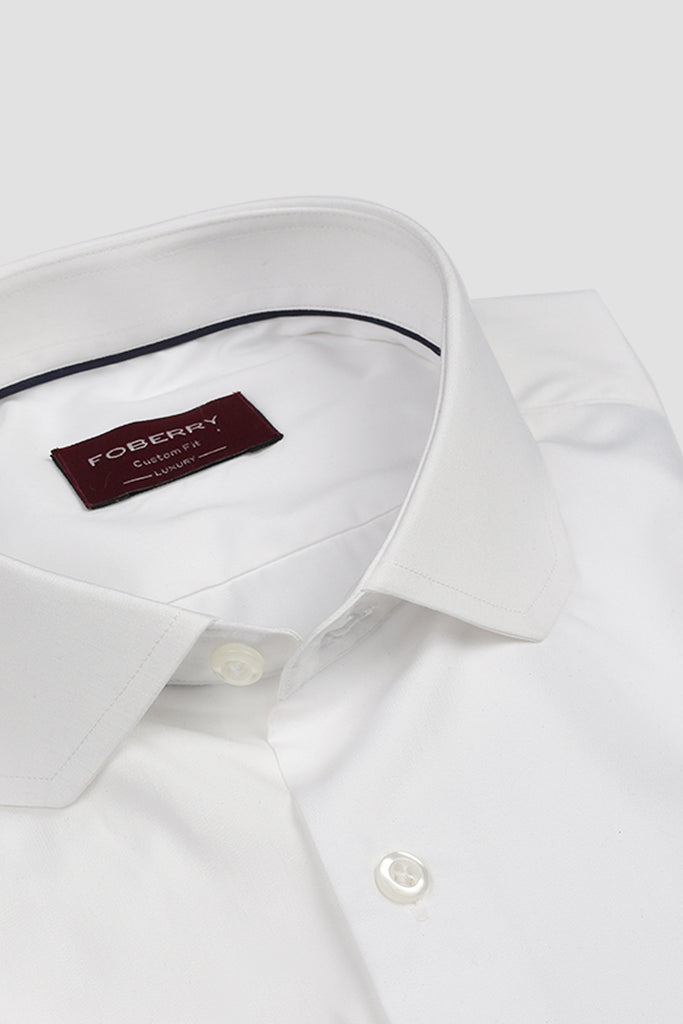 White Egyptian Poplin Shirt - Chasel Collar