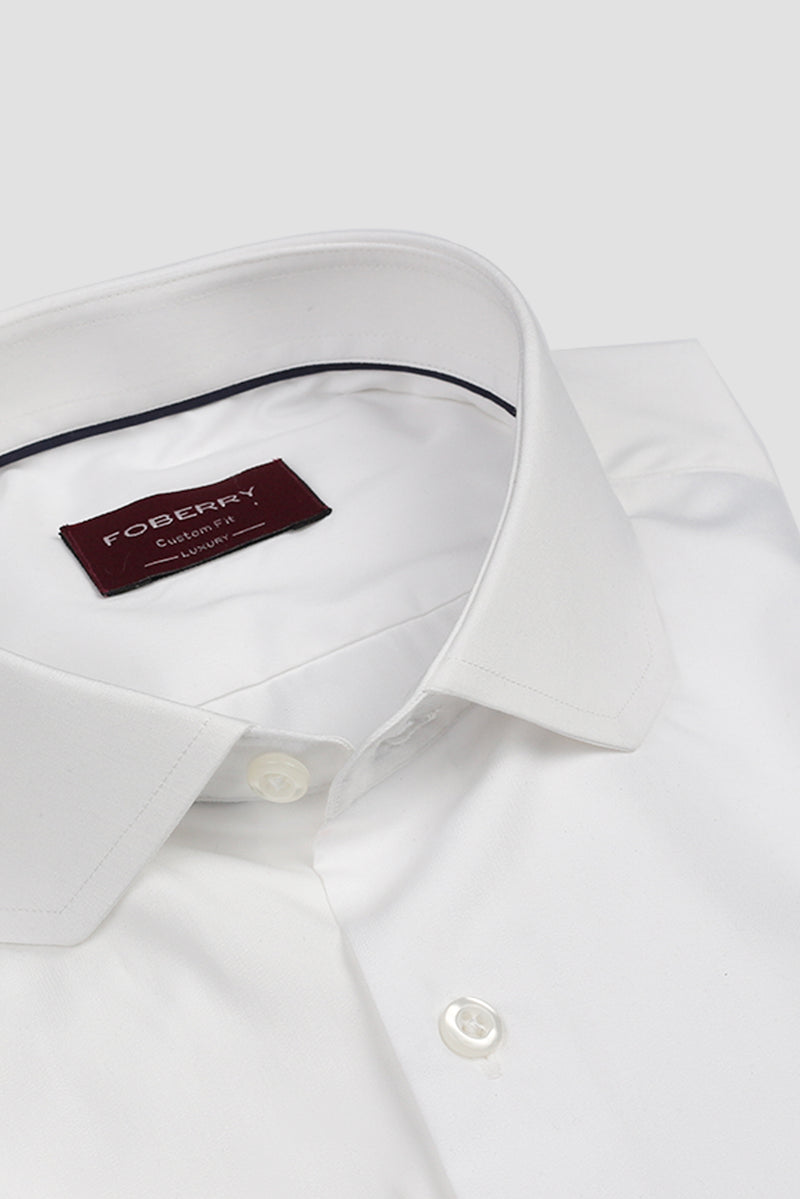 White Egyptian Poplin Shirt - Chasel Collar