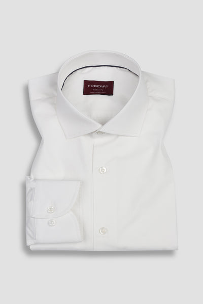 Egyptian White Self-Patterened Shirt