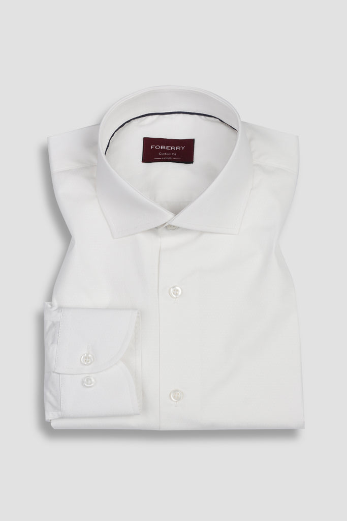 Egyptian White Self-Patterened Shirt