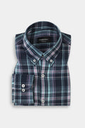 Soft Teal Blue Tartan Winter Flannel Shirt