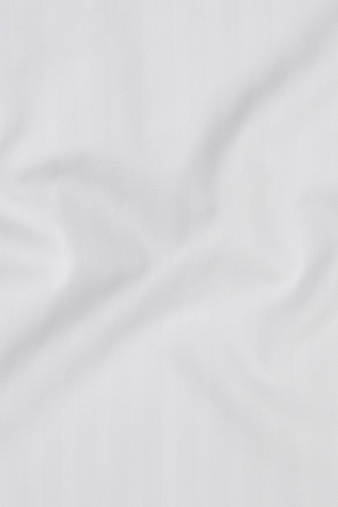White Twill Striped Shirt