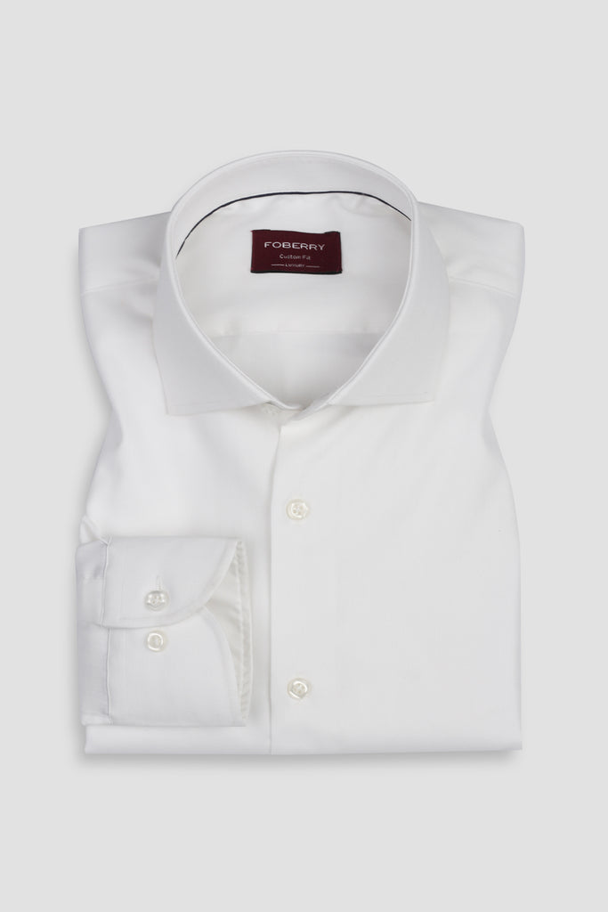 White Twill Striped Shirt