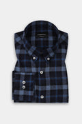 Soft Yale Blue Tartan Winter Flannel Shirt