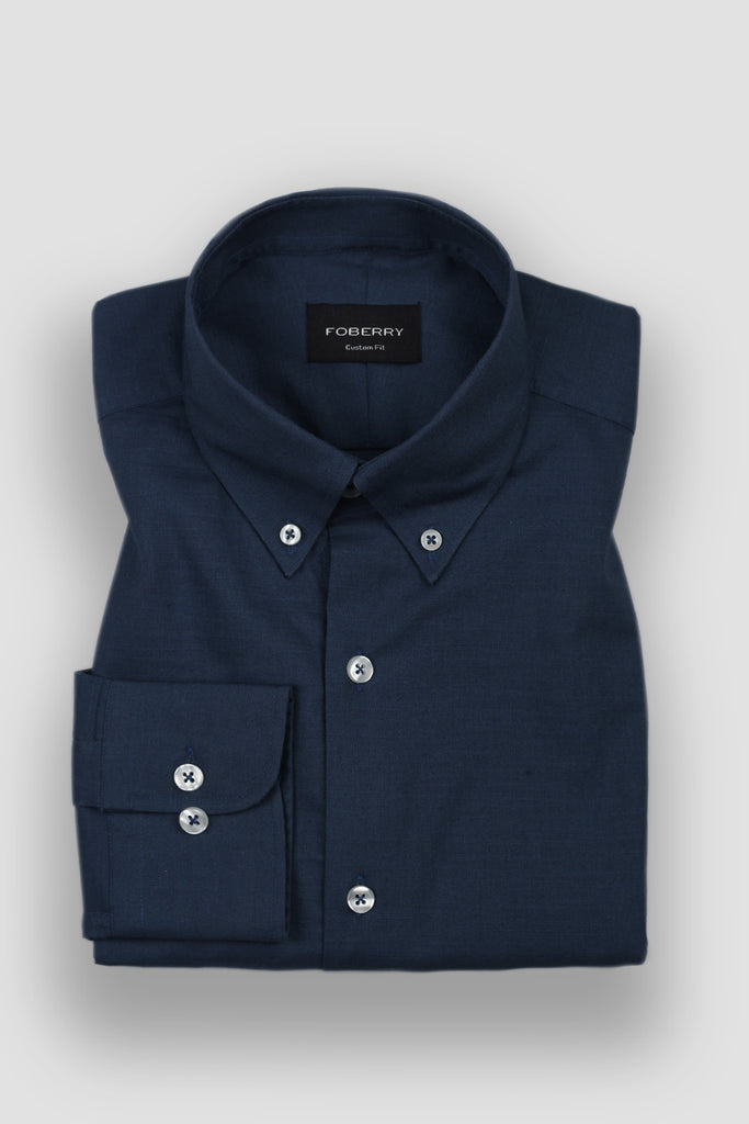 Teal Blue Italian Linen Shirt