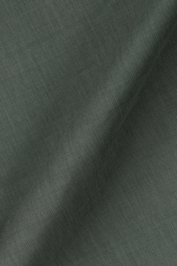 Pine Green Stretchable Linen Shirt