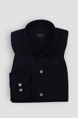 Navy Blue Stretchable Linen Shirt