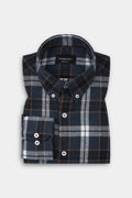 Orange Midnight Blue Tartan Winter Flannel Shirt