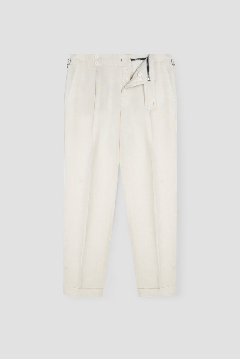 Soft Light Beige Linen Trousers