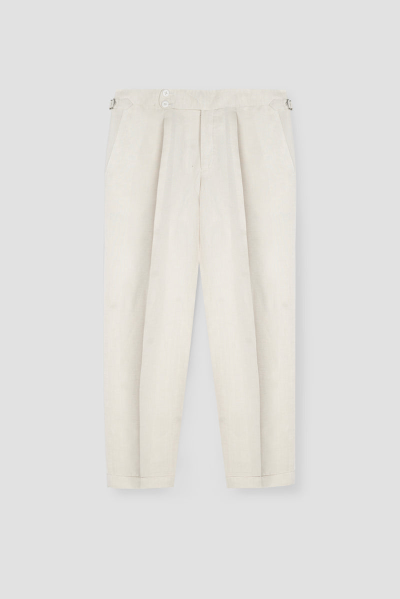 Soft Light Beige Linen Trousers