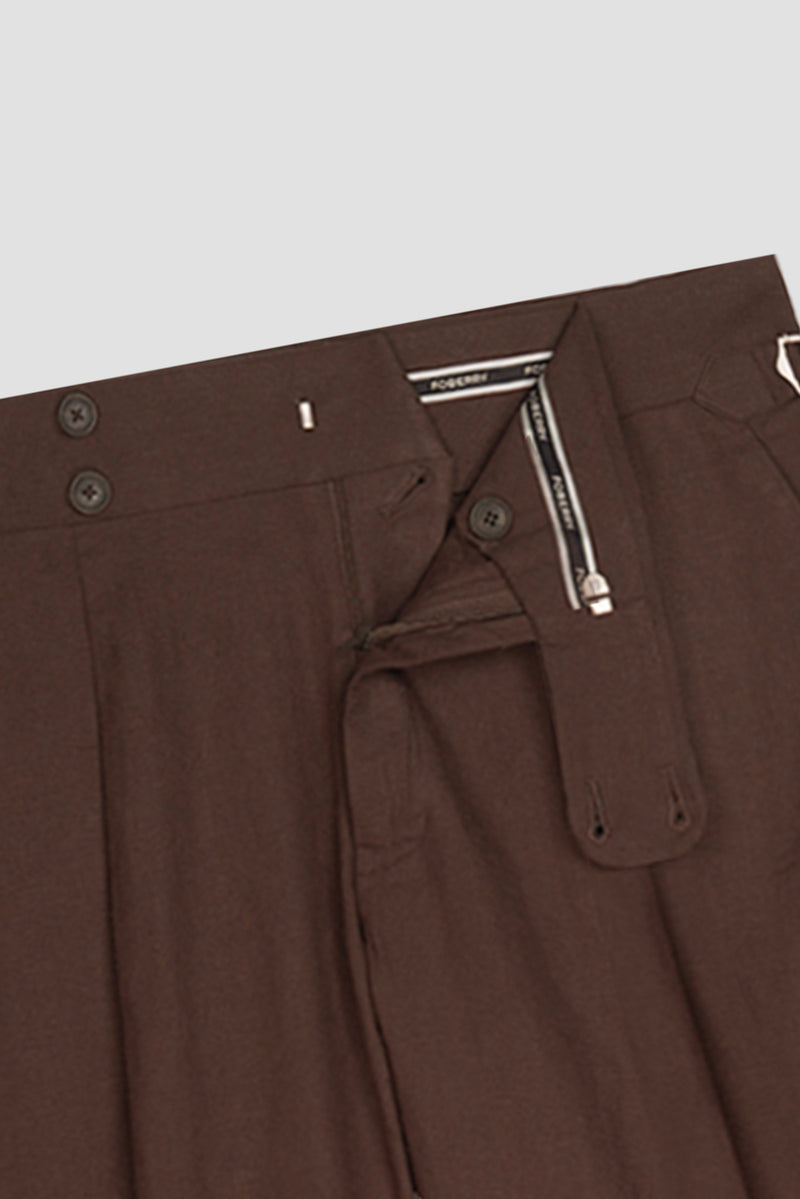 Syrup Brown Linen Trousers
