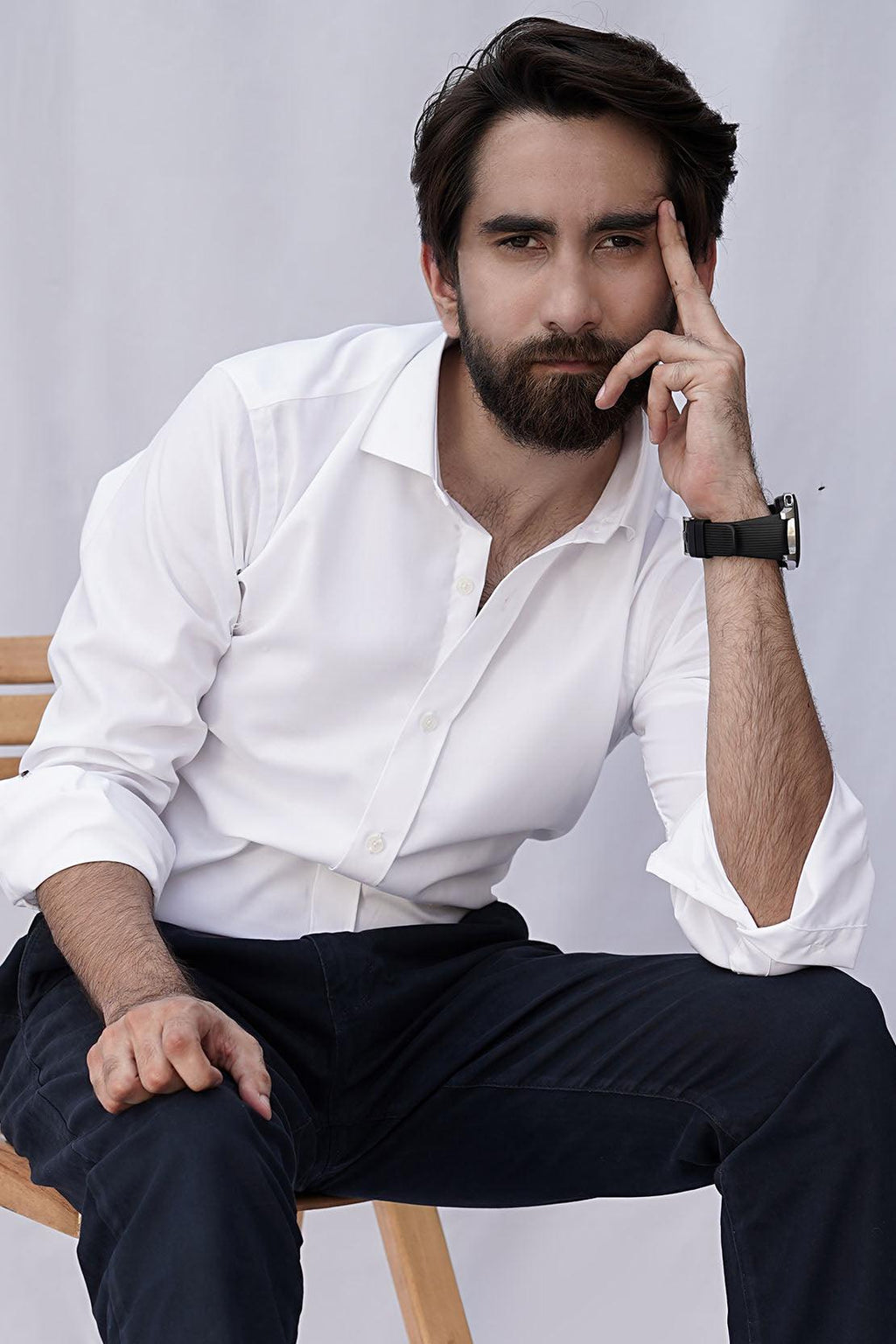 White Cotton Shirt - Foberry Pakistan